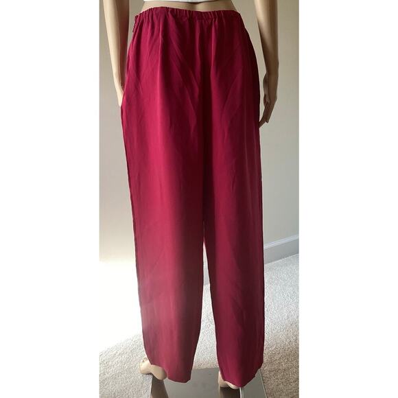 Vtg Talbots Red 100% Pure Silk Business Casual Dress Pants Sz 12 - Picture 2 of 10